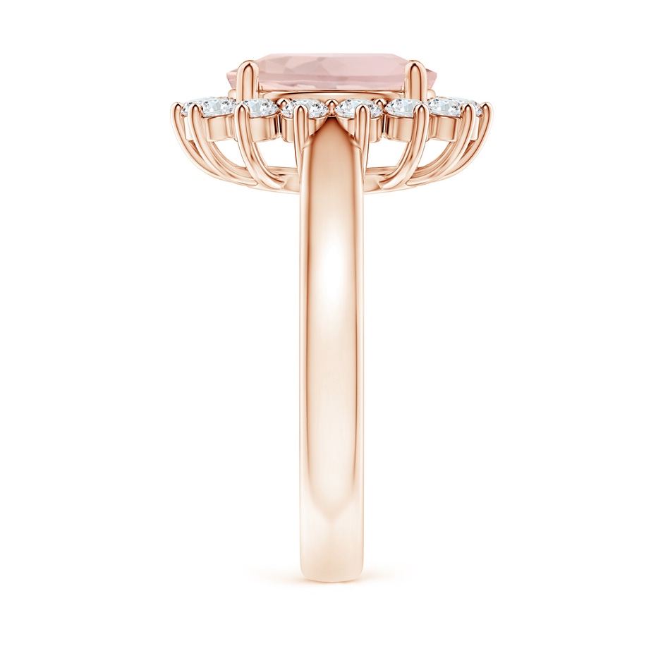 10x8mm A Princess Diana Inspired Morganite Ring with Diamond Halo in Rose Gold side 299
