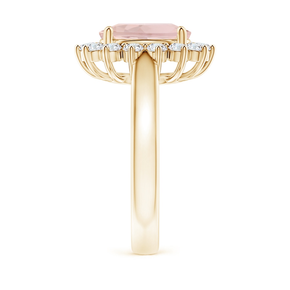 10x8mm A Princess Diana Inspired Morganite Ring with Diamond Halo in Yellow Gold side 299