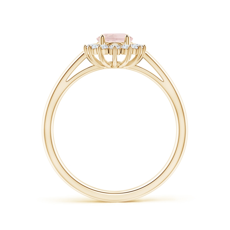 7x5mm A Princess Diana Inspired Morganite Ring with Diamond Halo in Yellow Gold side 199