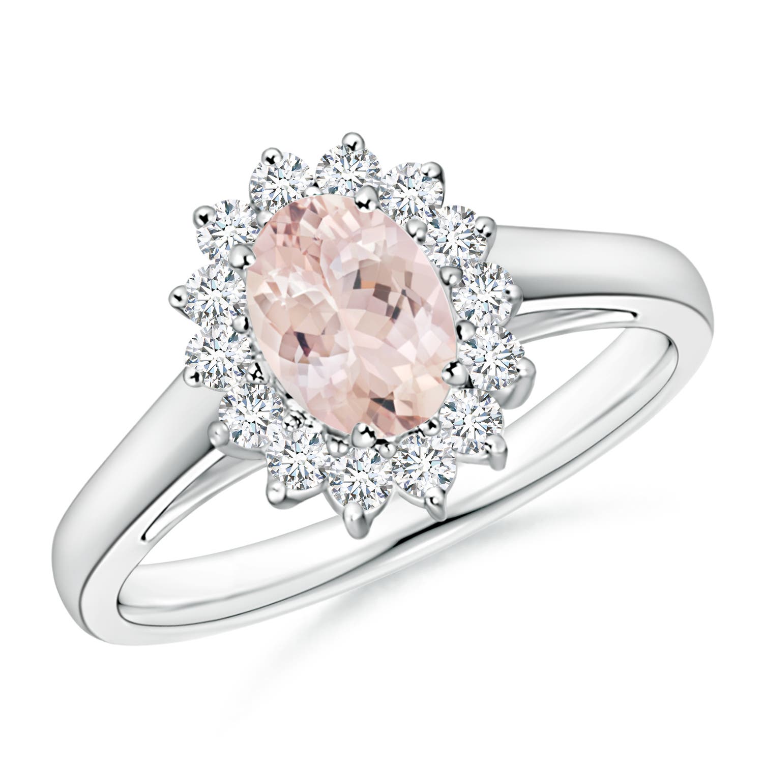 AA - Morganite / 0.95 CT / 14 KT White Gold