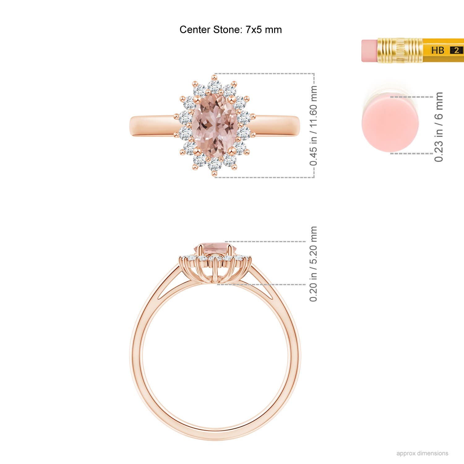 AAA - Morganite / 0.95 CT / 14 KT Rose Gold