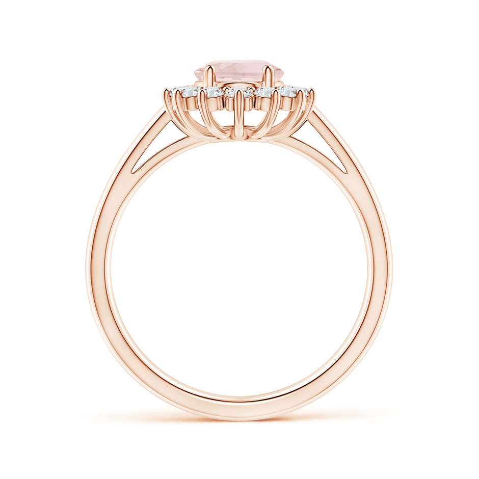 8x6mm A Princess Diana Inspired Morganite Ring with Diamond Halo in 10K Rose Gold side 199