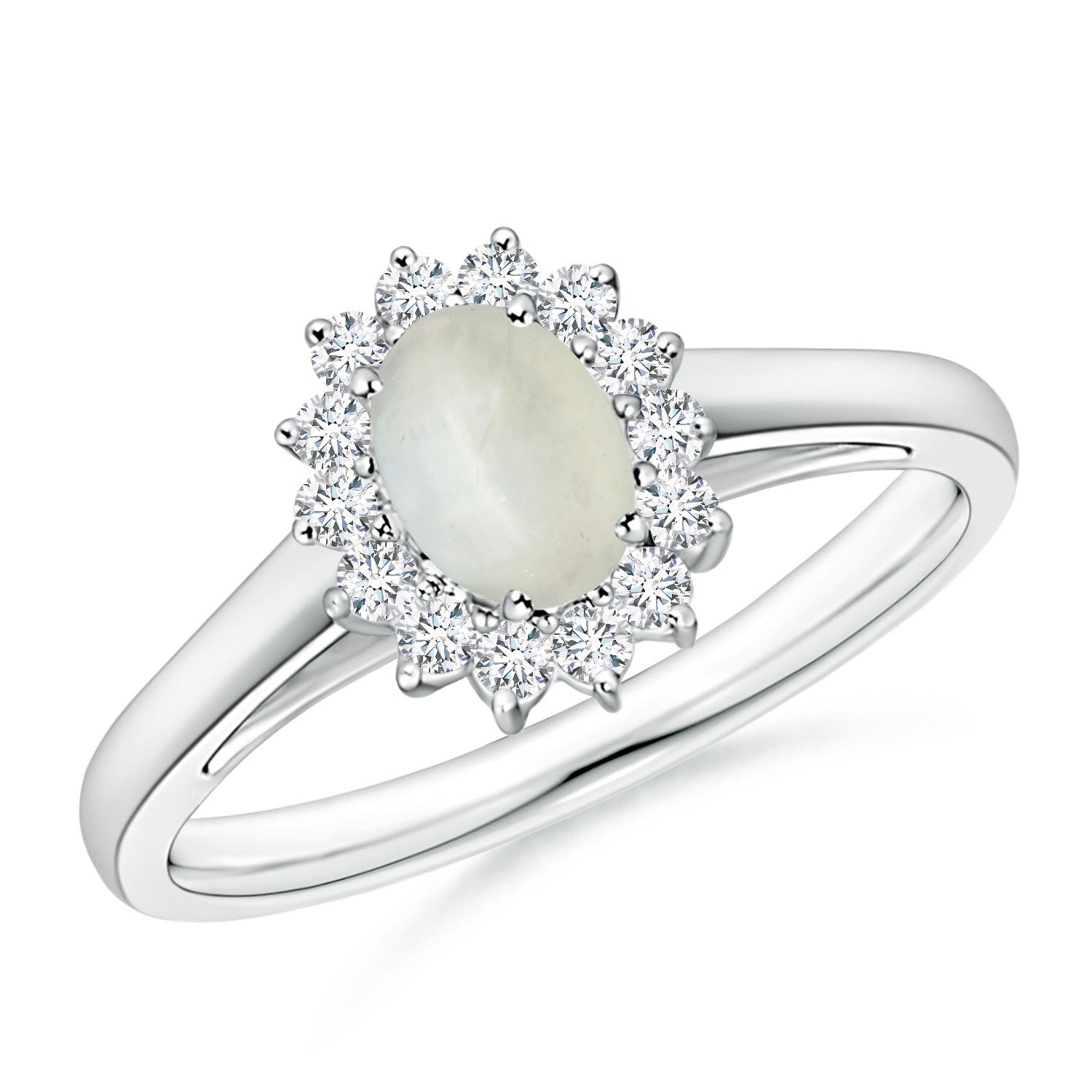 AA - Moonstone / 0.57 CT / 14 KT White Gold