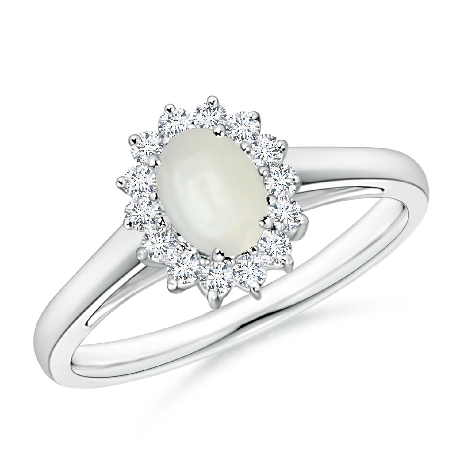 AAAA - Moonstone / 0.57 CT / 14 KT White Gold