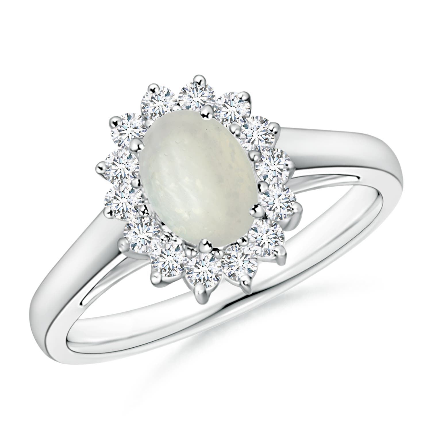 A - Moonstone / 0.93 CT / 14 KT White Gold