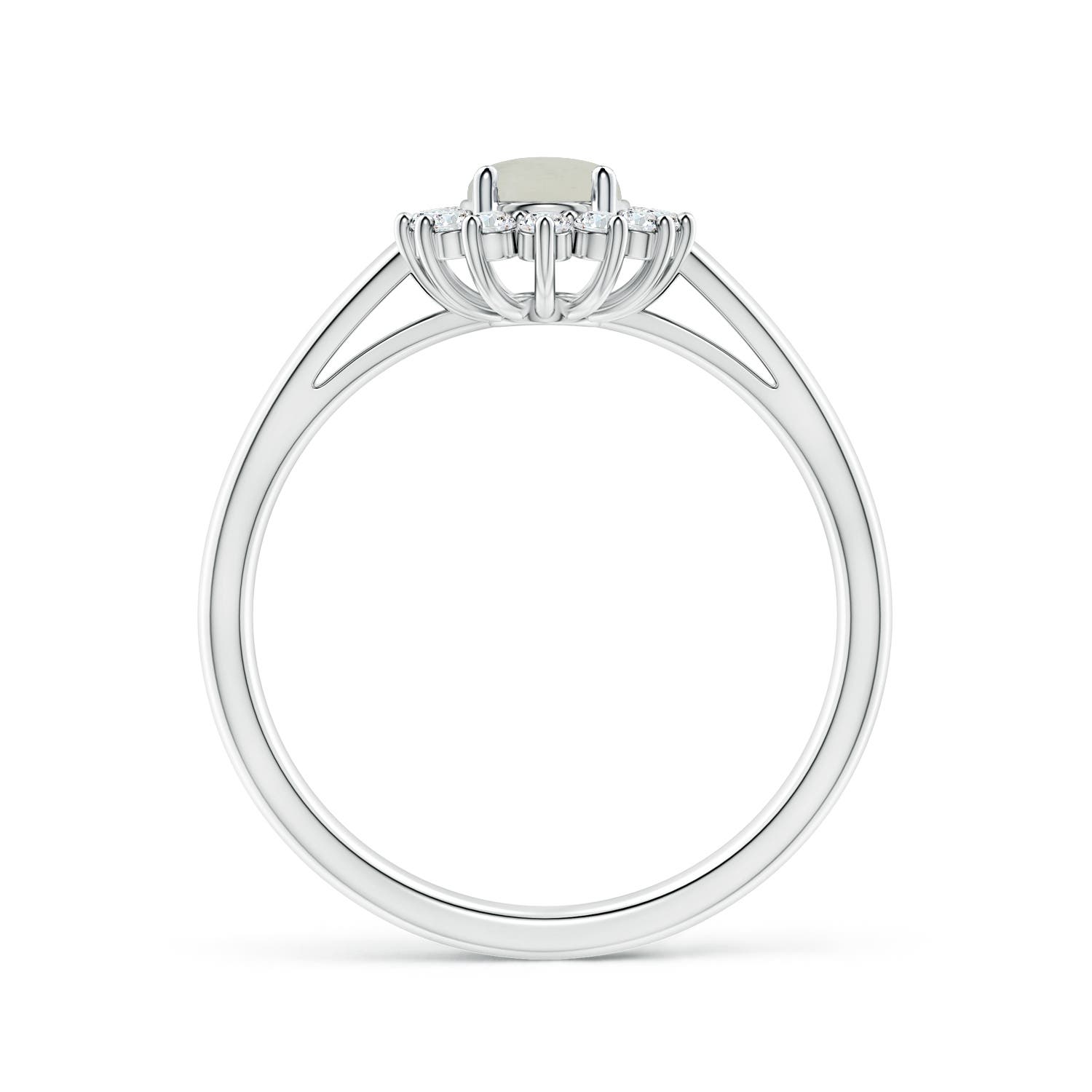 A - Moonstone / 0.93 CT / 14 KT White Gold