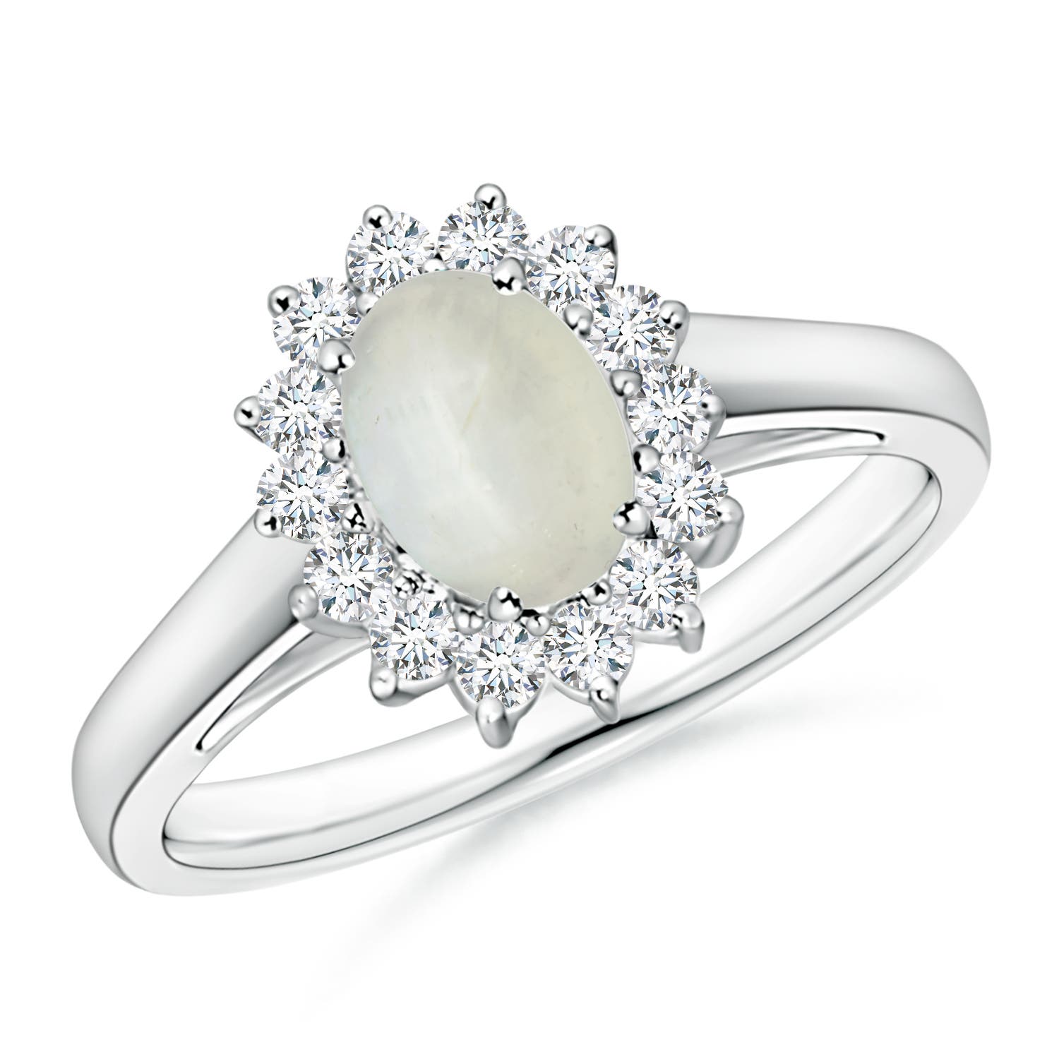 AA - Moonstone / 0.93 CT / 14 KT White Gold