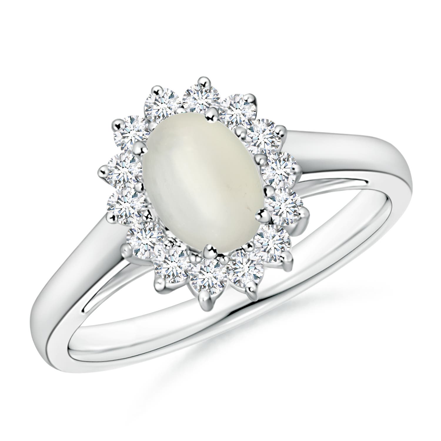 AAA - Moonstone / 0.93 CT / 14 KT White Gold