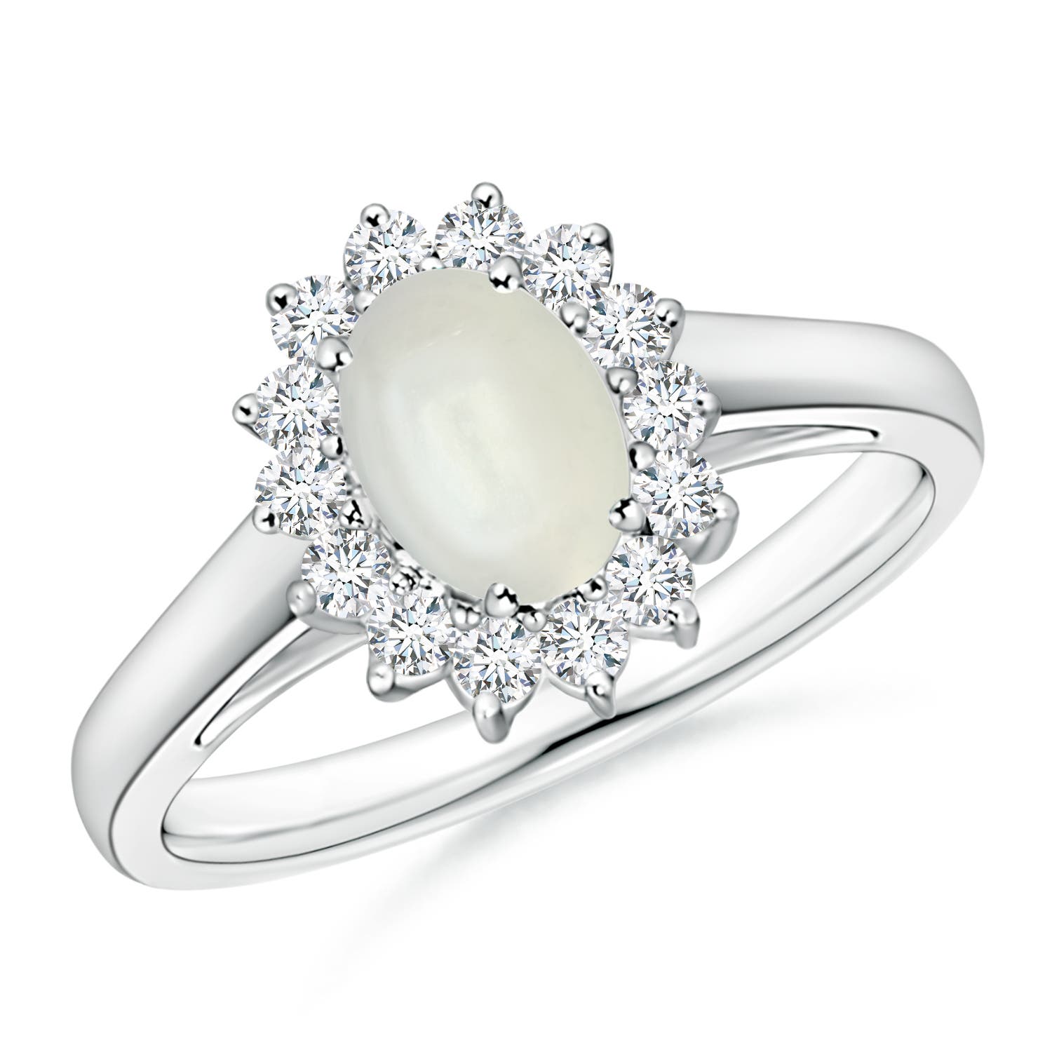 AAAA - Moonstone / 0.93 CT / 14 KT White Gold