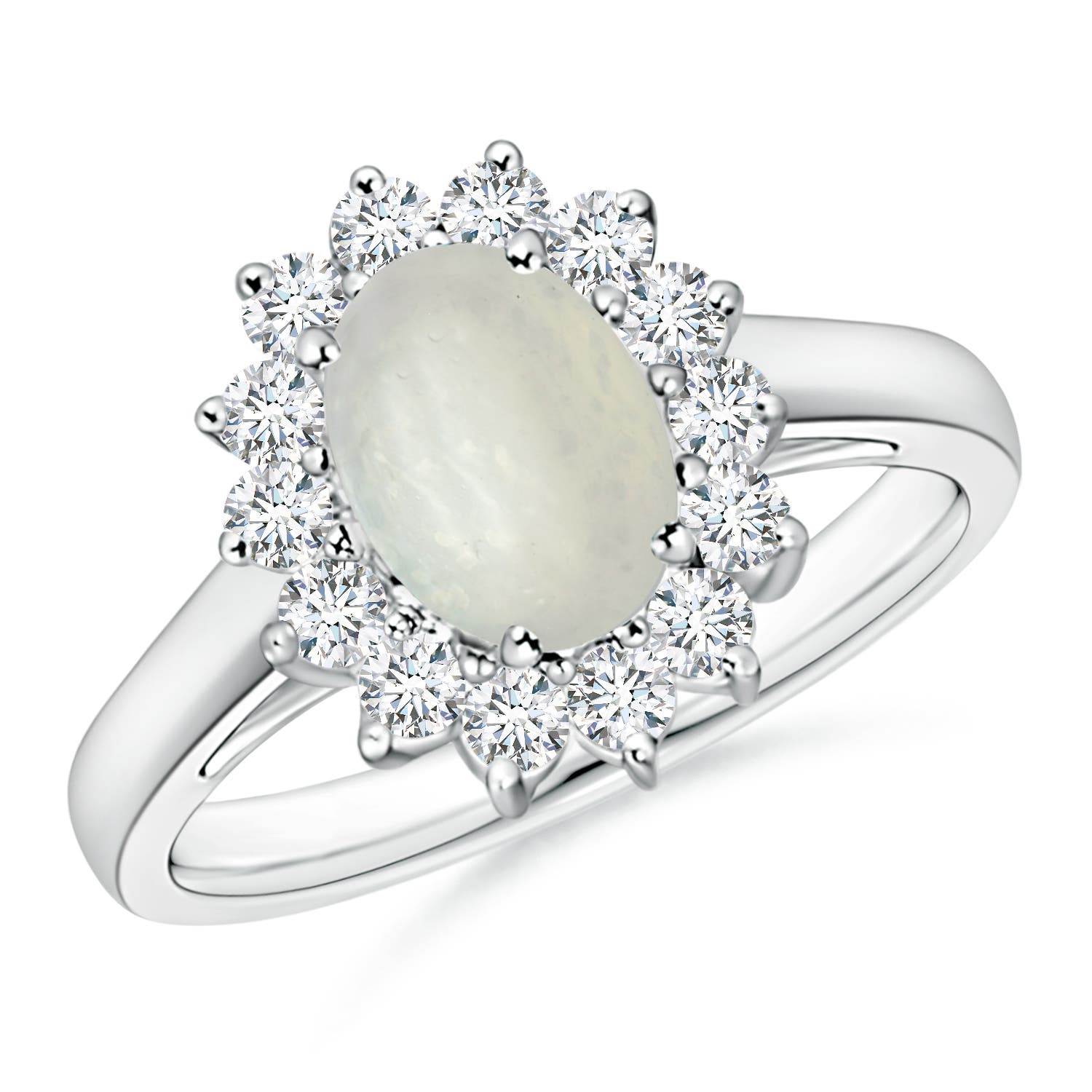 A - Moonstone / 1.45 CT / 14 KT White Gold