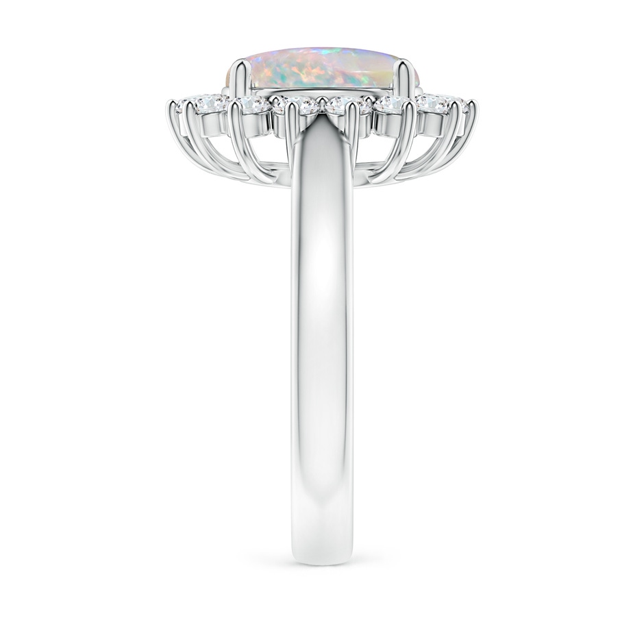 10x8mm AAAA Princess Diana Inspired Opal Ring with Diamond Halo in P950 Platinum side 299