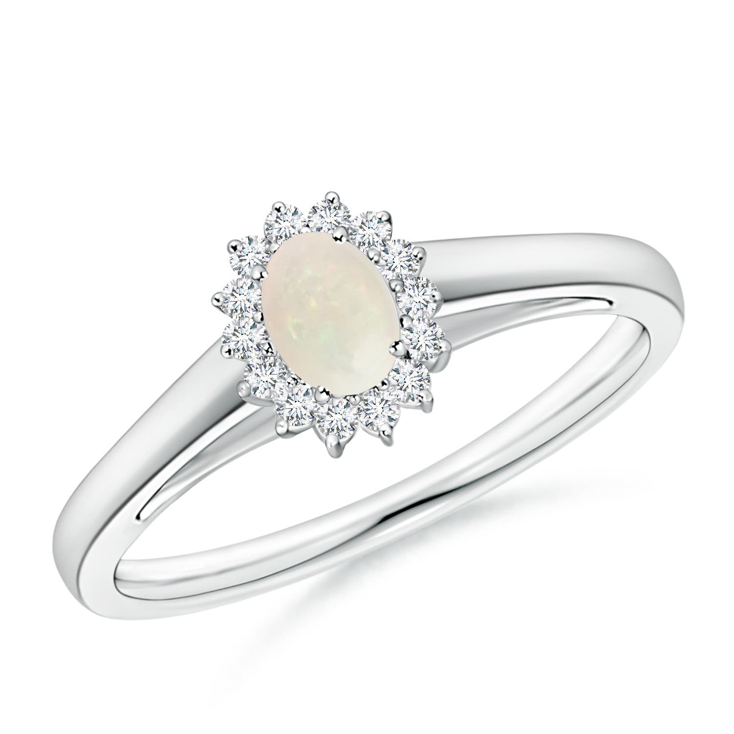 A - Opal / 0.26 CT / 14 KT White Gold