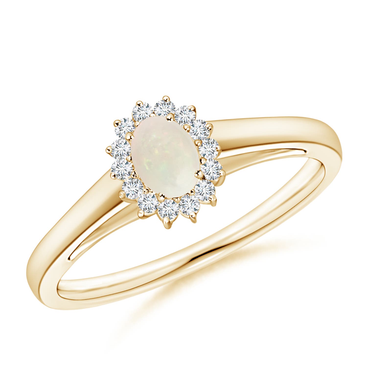 A - Opal / 0.26 CT / 14 KT Yellow Gold