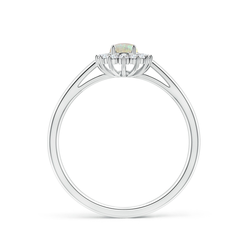 5x3mm AAA Princess Diana Inspired Opal Ring with Diamond Halo in White Gold side 199