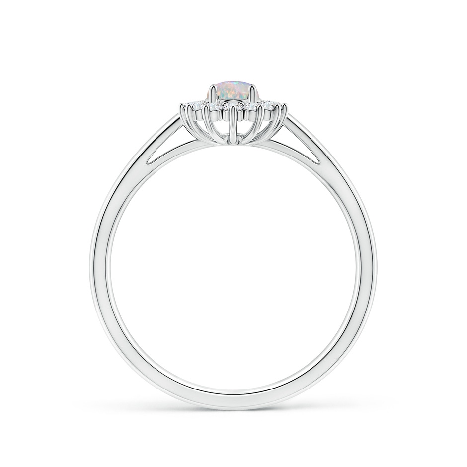 5x3mm AAAA Princess Diana Inspired Opal Ring with Diamond Halo in P950 Platinum side 199