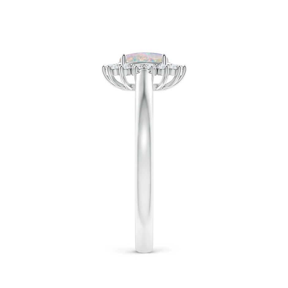 5x3mm AAAA Princess Diana Inspired Opal Ring with Diamond Halo in P950 Platinum side 299