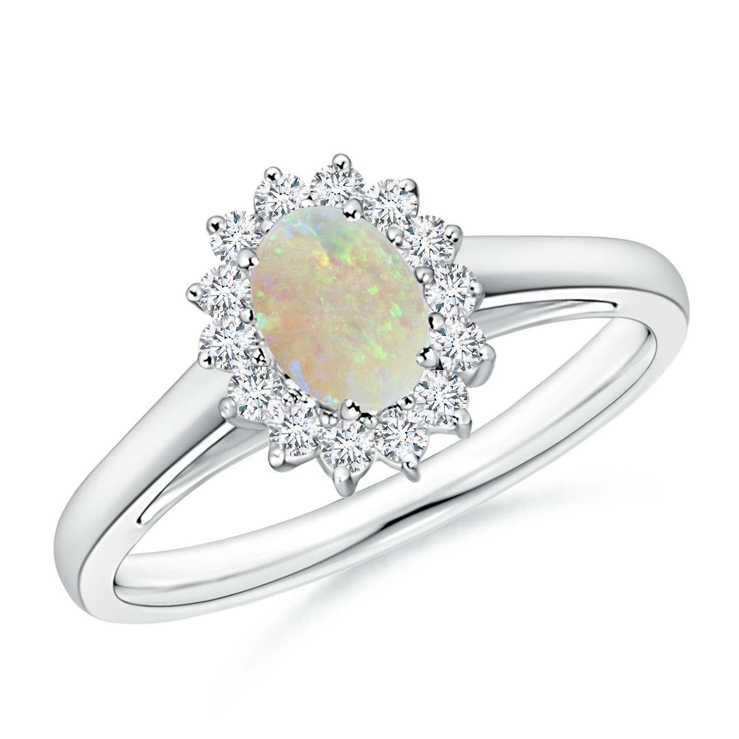 AAA - Opal / 0.48 CT / 14 KT White Gold