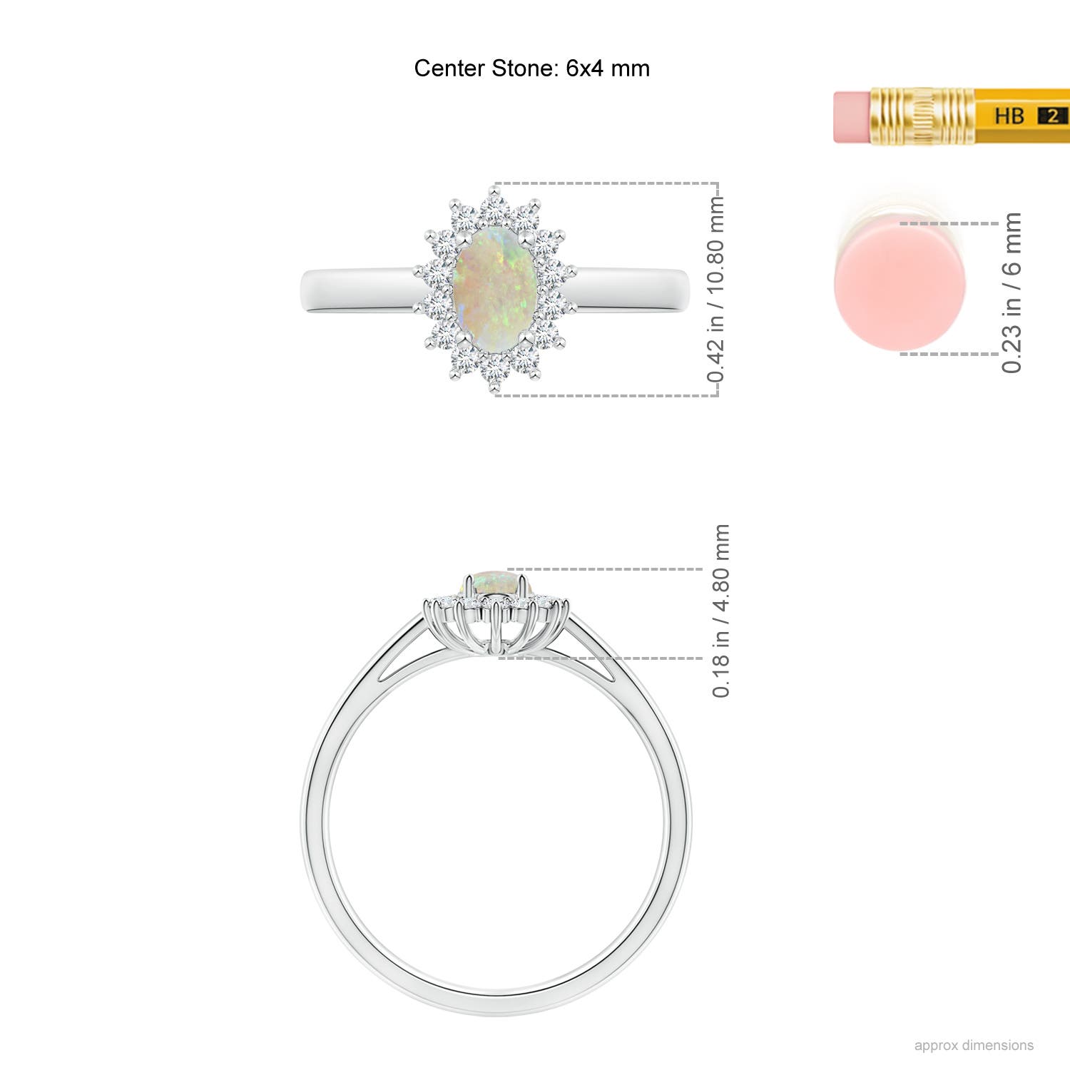 AAA - Opal / 0.48 CT / 14 KT White Gold