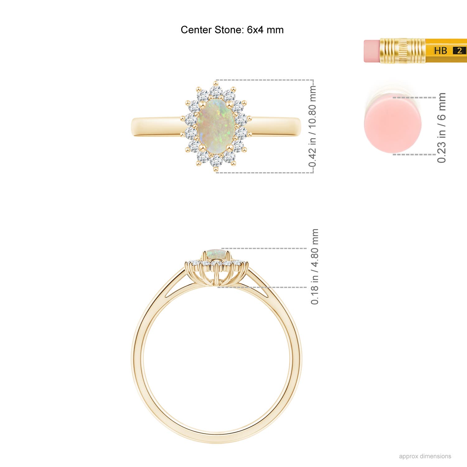 AAA - Opal / 0.48 CT / 14 KT Yellow Gold