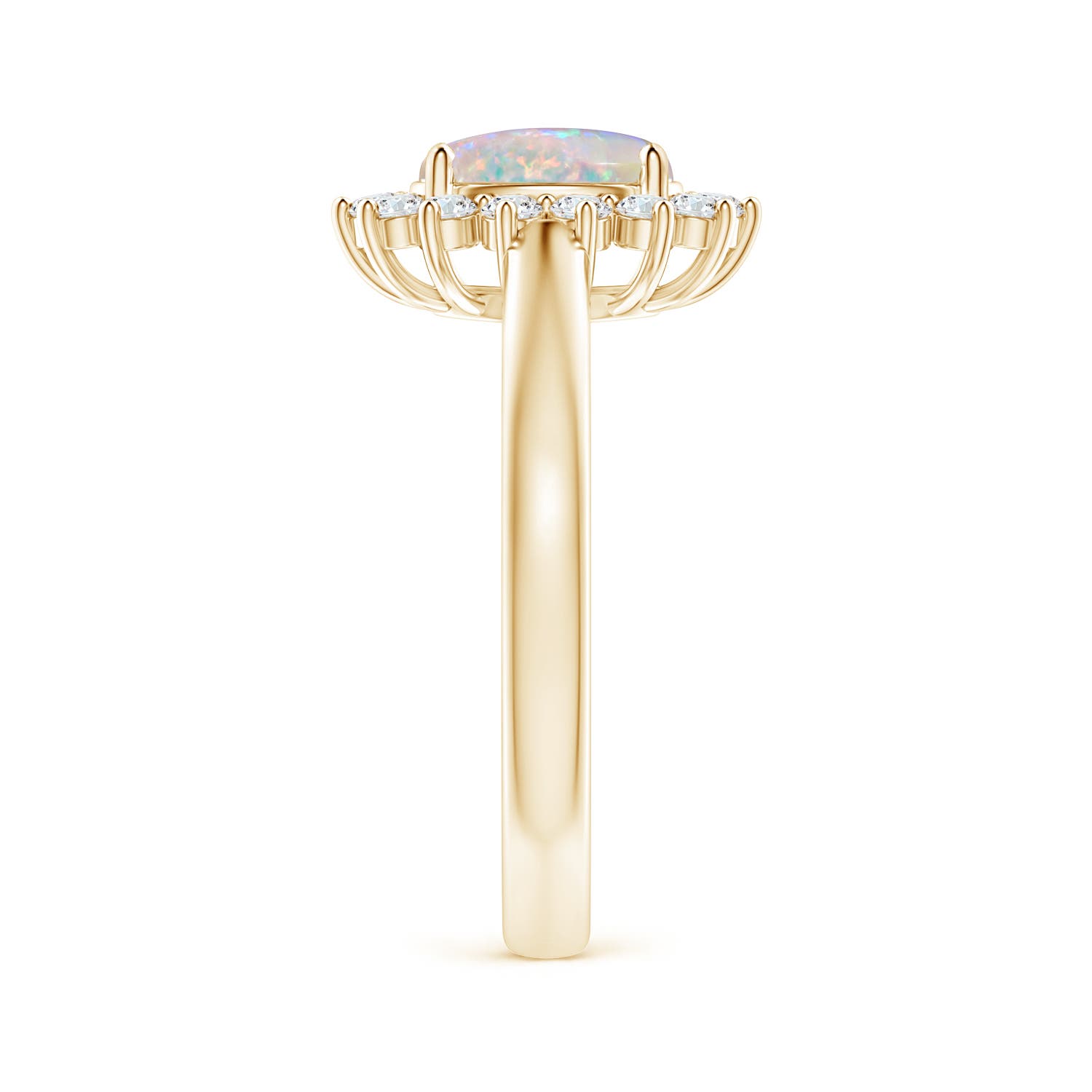Princess Diana Inspired Opal Ring with Diamond Halo