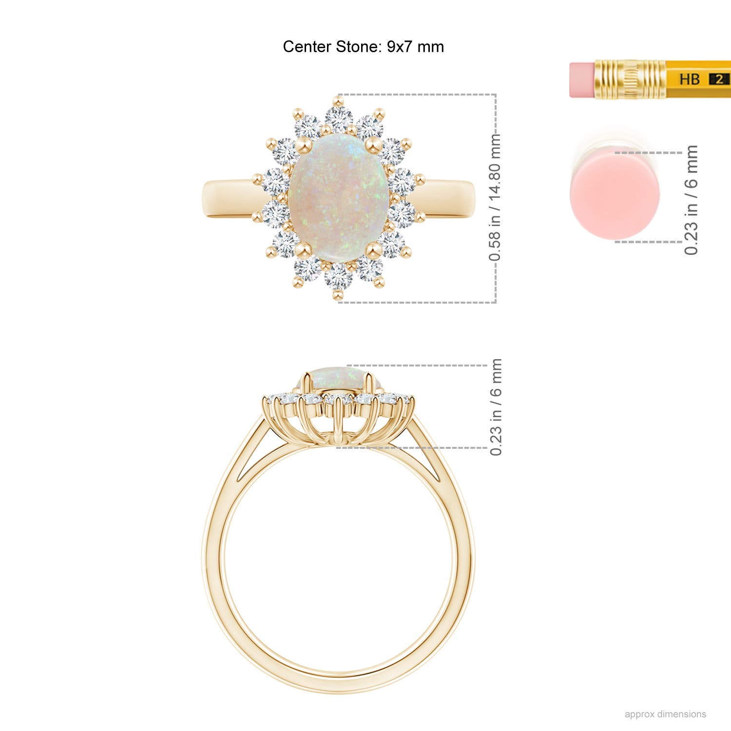 AA - Opal / 1.59 CT / 14 KT Yellow Gold