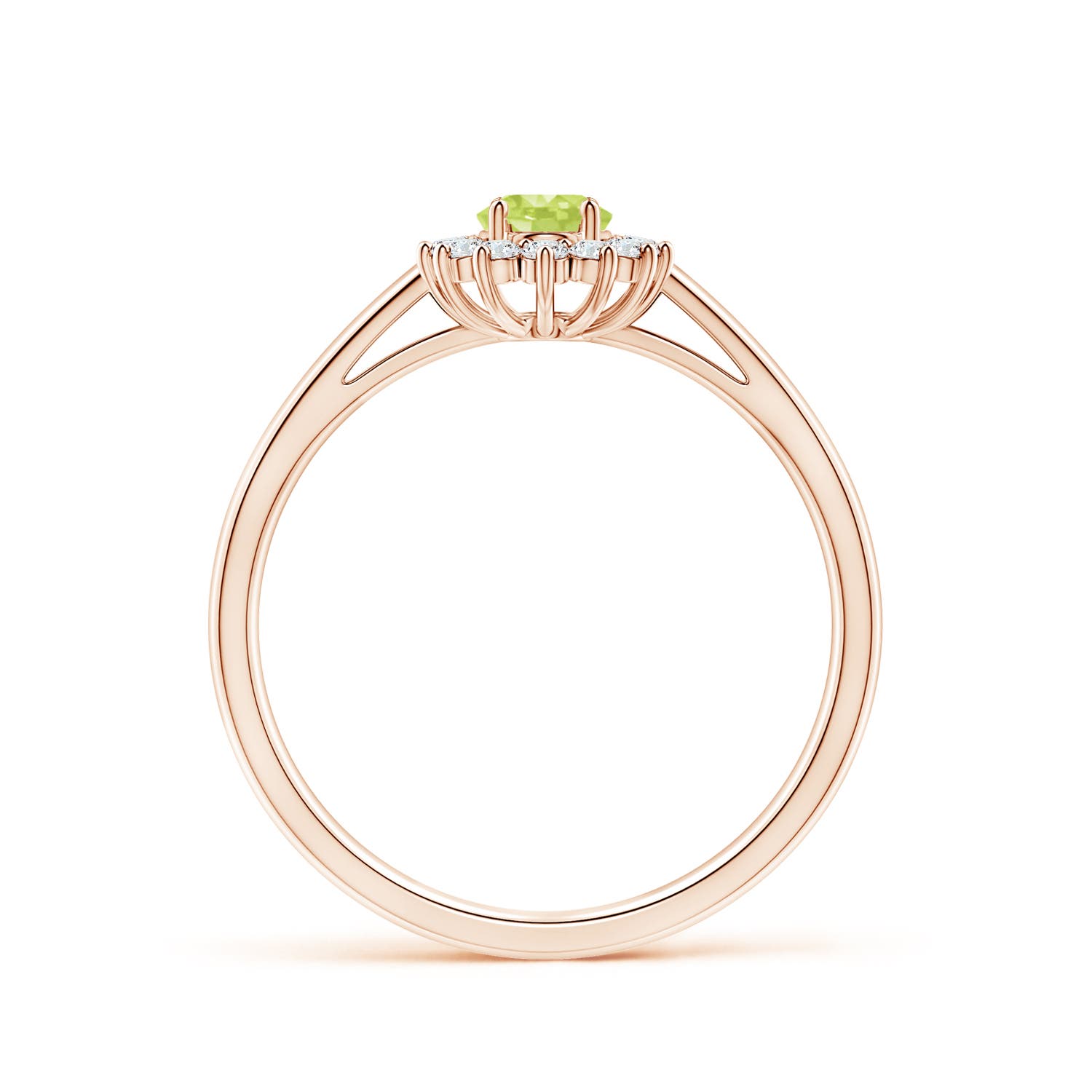 A - Peridot / 0.31 CT / 14 KT Rose Gold