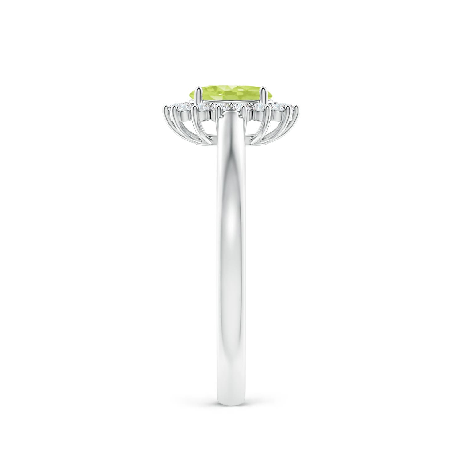 A - Peridot / 0.31 CT / 14 KT White Gold