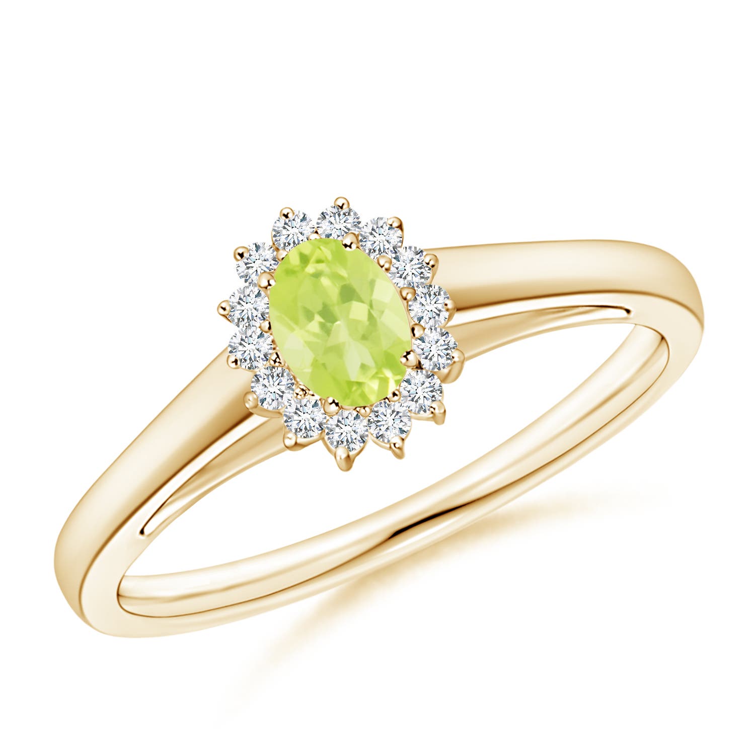 A - Peridot / 0.31 CT / 14 KT Yellow Gold