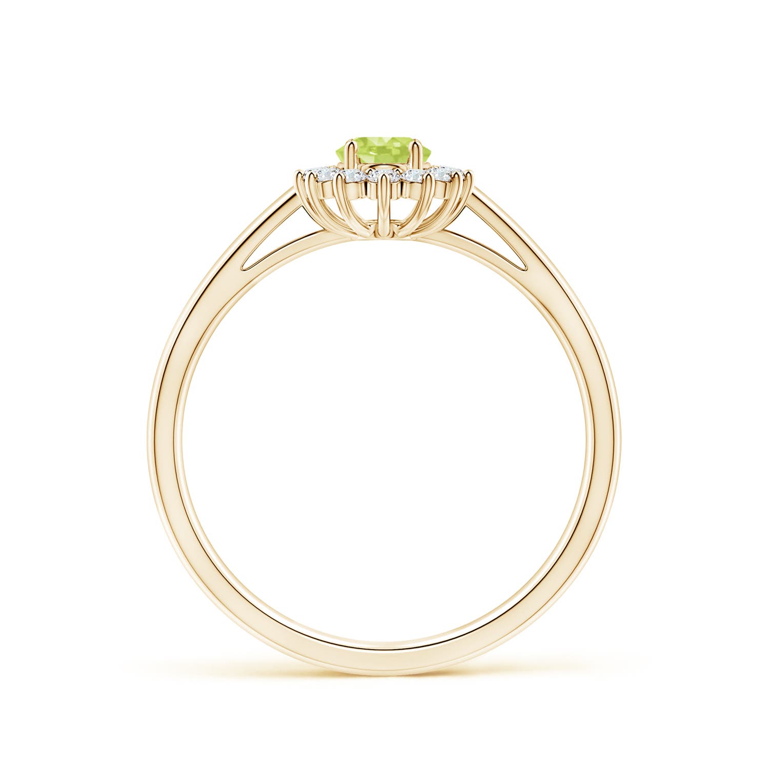 A - Peridot / 0.31 CT / 14 KT Yellow Gold