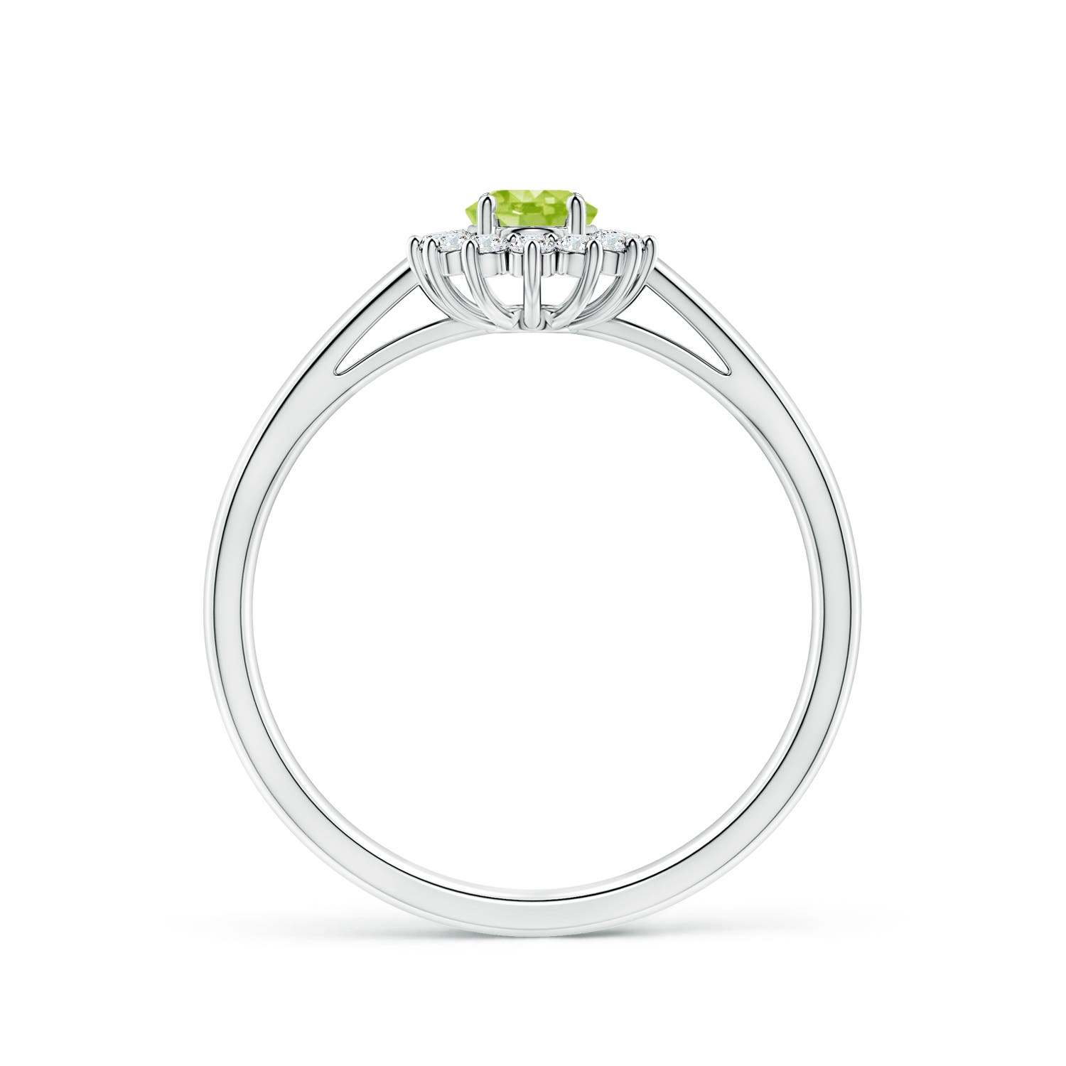 AA - Peridot / 0.31 CT / 14 KT White Gold