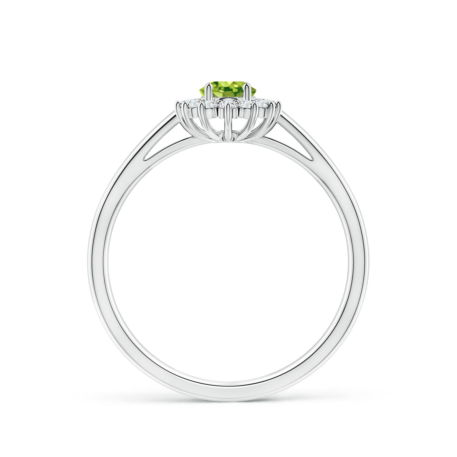 AAA - Peridot / 0.31 CT / 14 KT White Gold