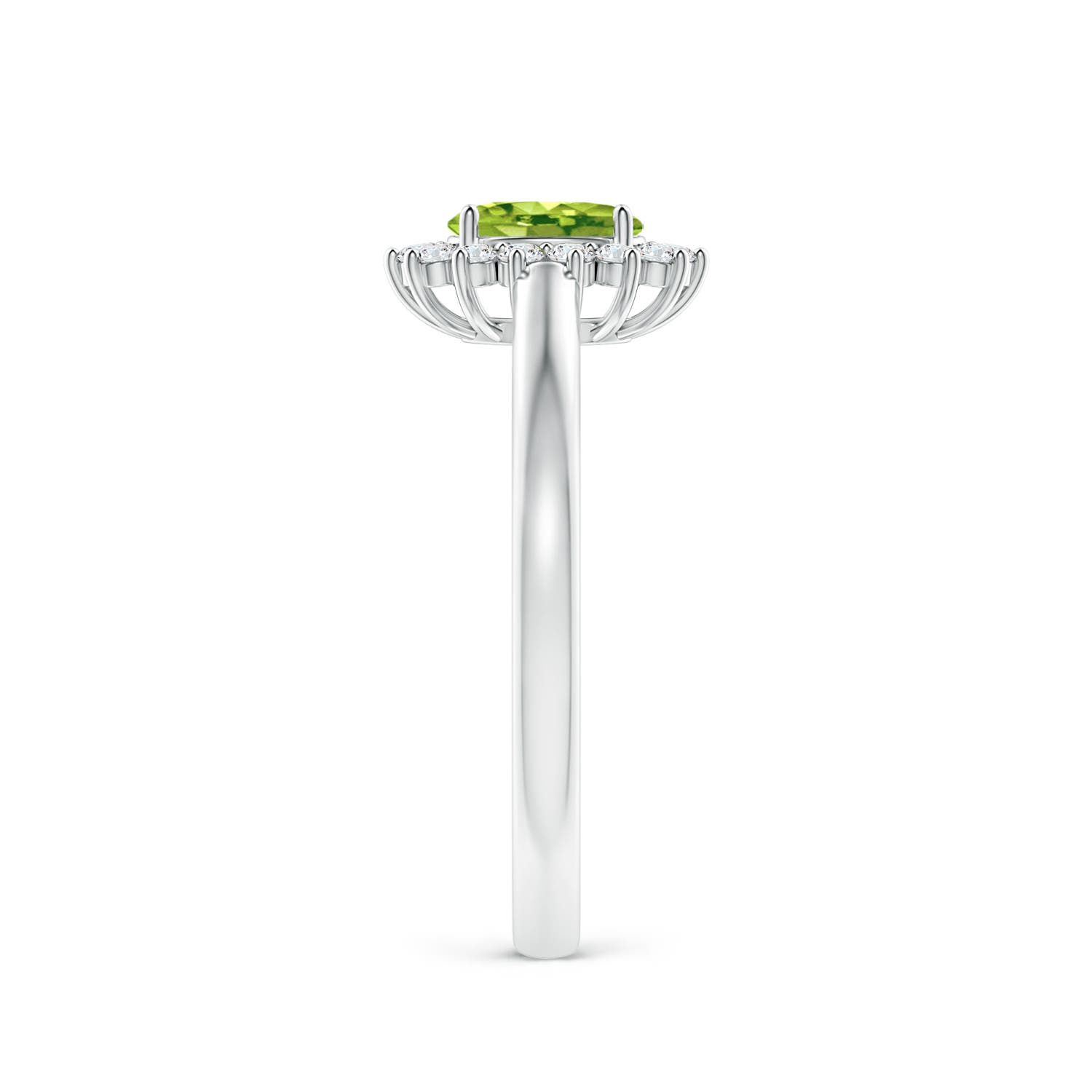 AAA - Peridot / 0.31 CT / 14 KT White Gold