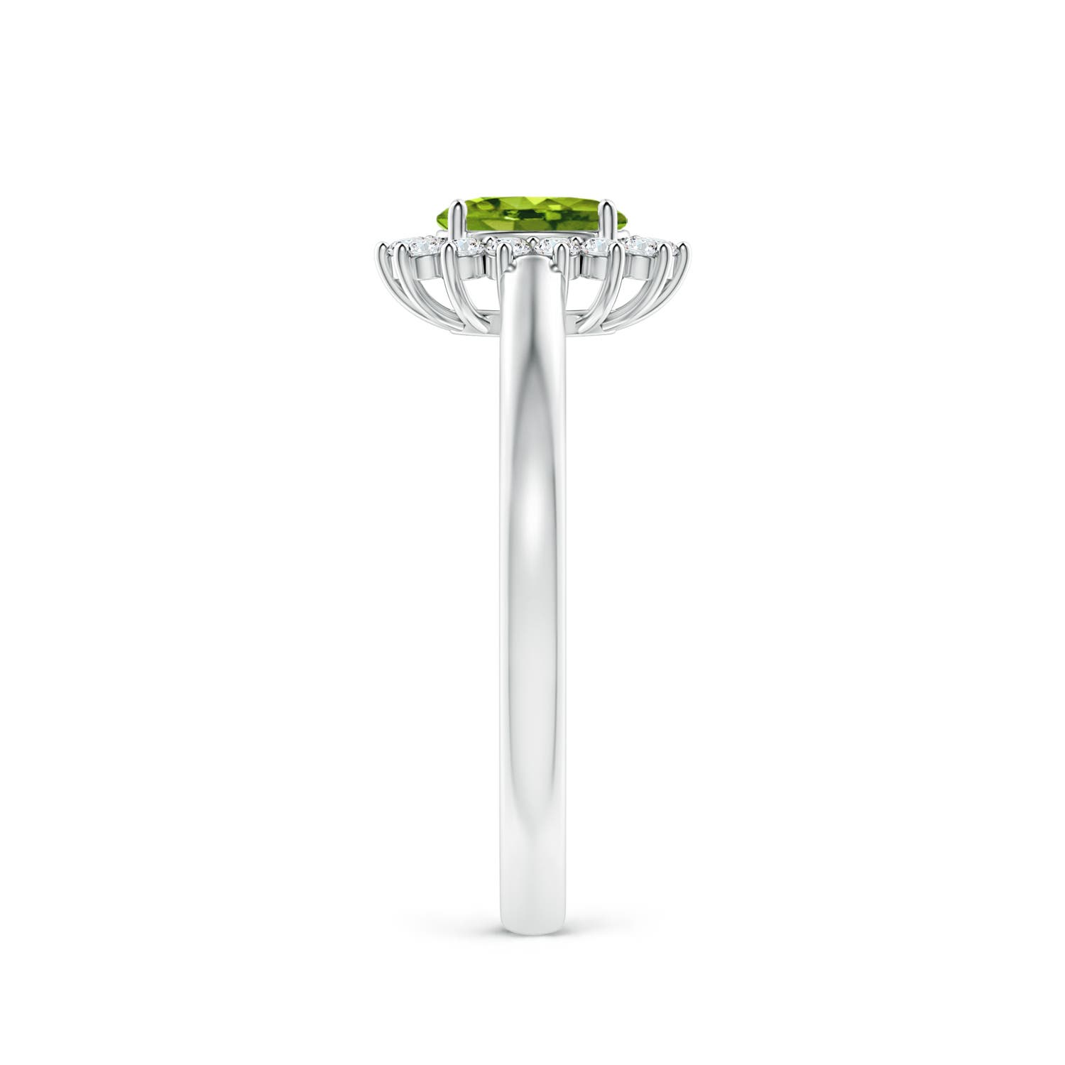 AAAA - Peridot / 0.31 CT / 14 KT White Gold