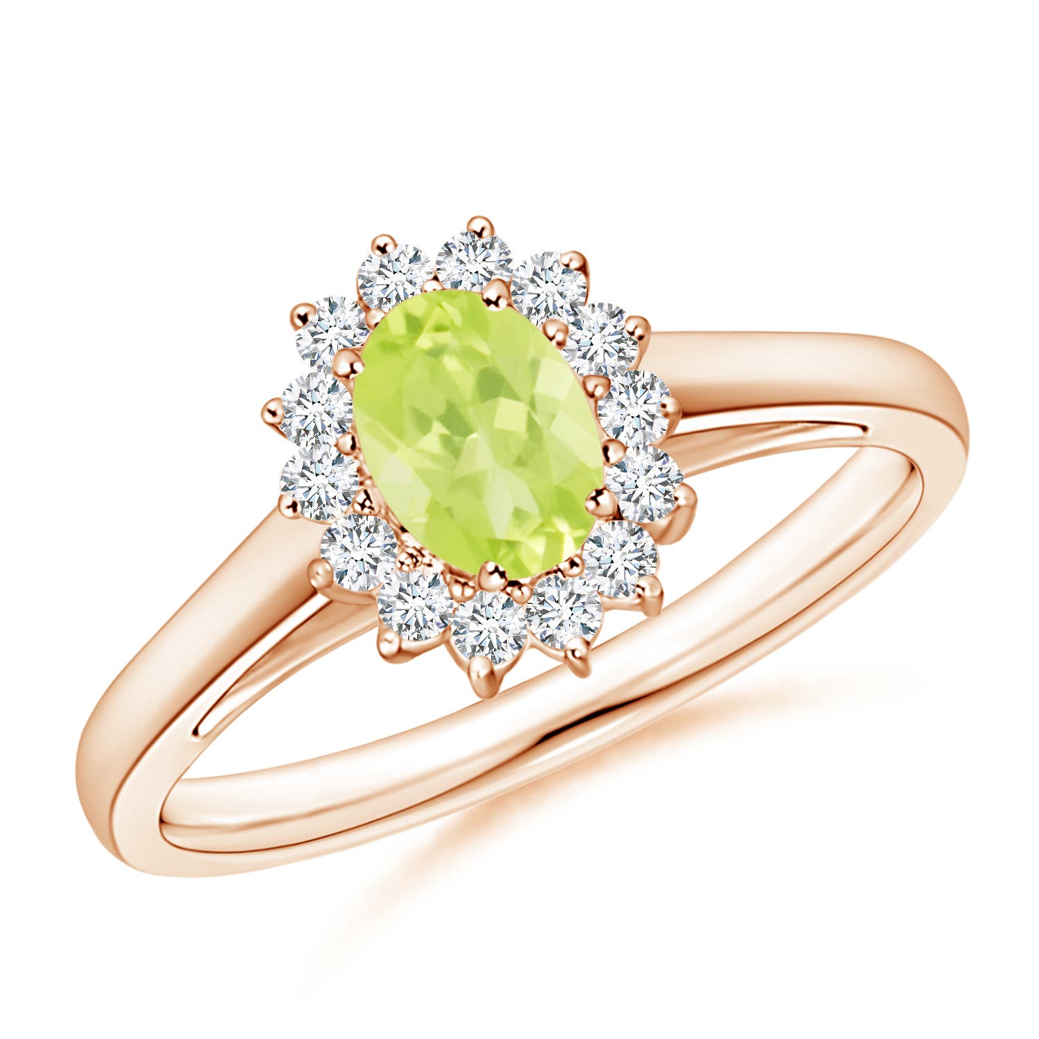 A - Peridot / 0.68 CT / 14 KT Rose Gold