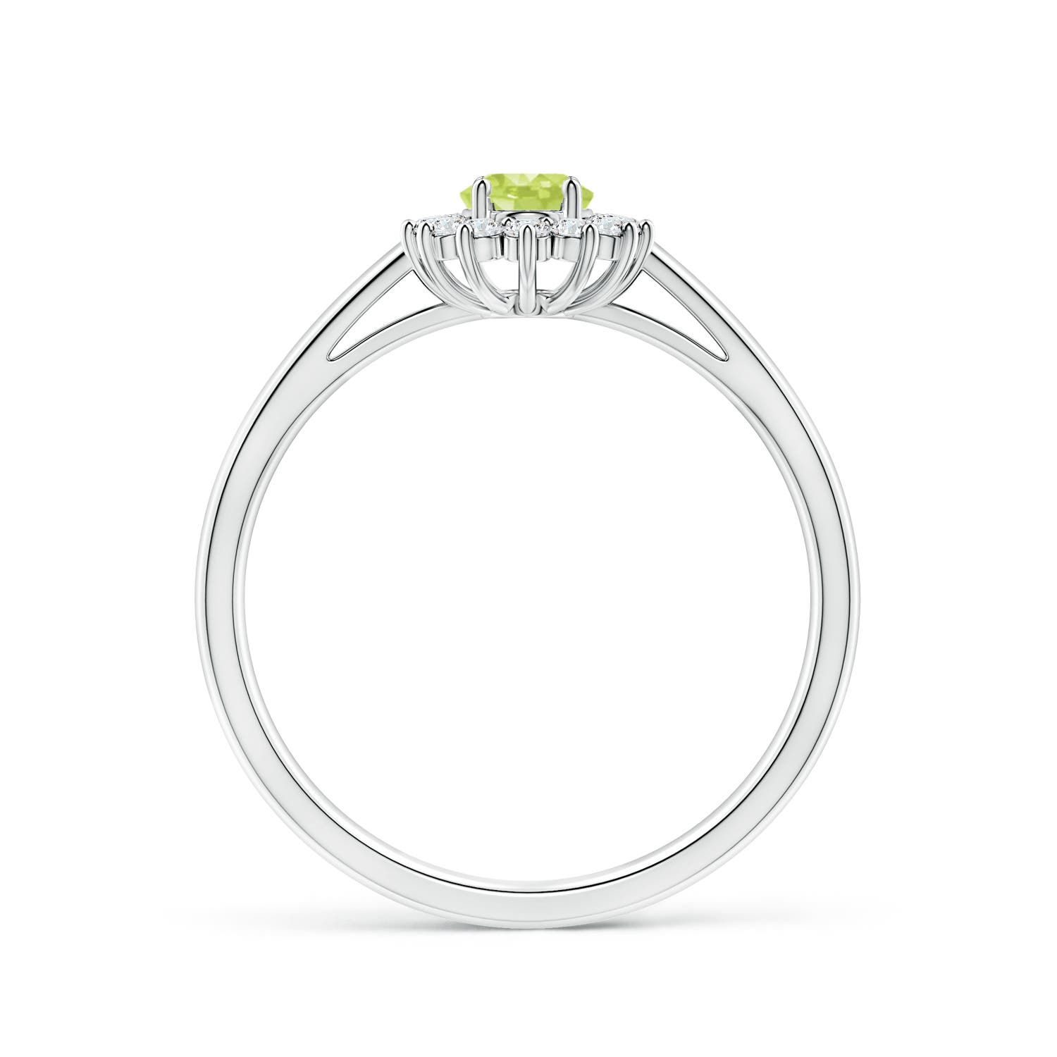 A - Peridot / 0.68 CT / 14 KT White Gold