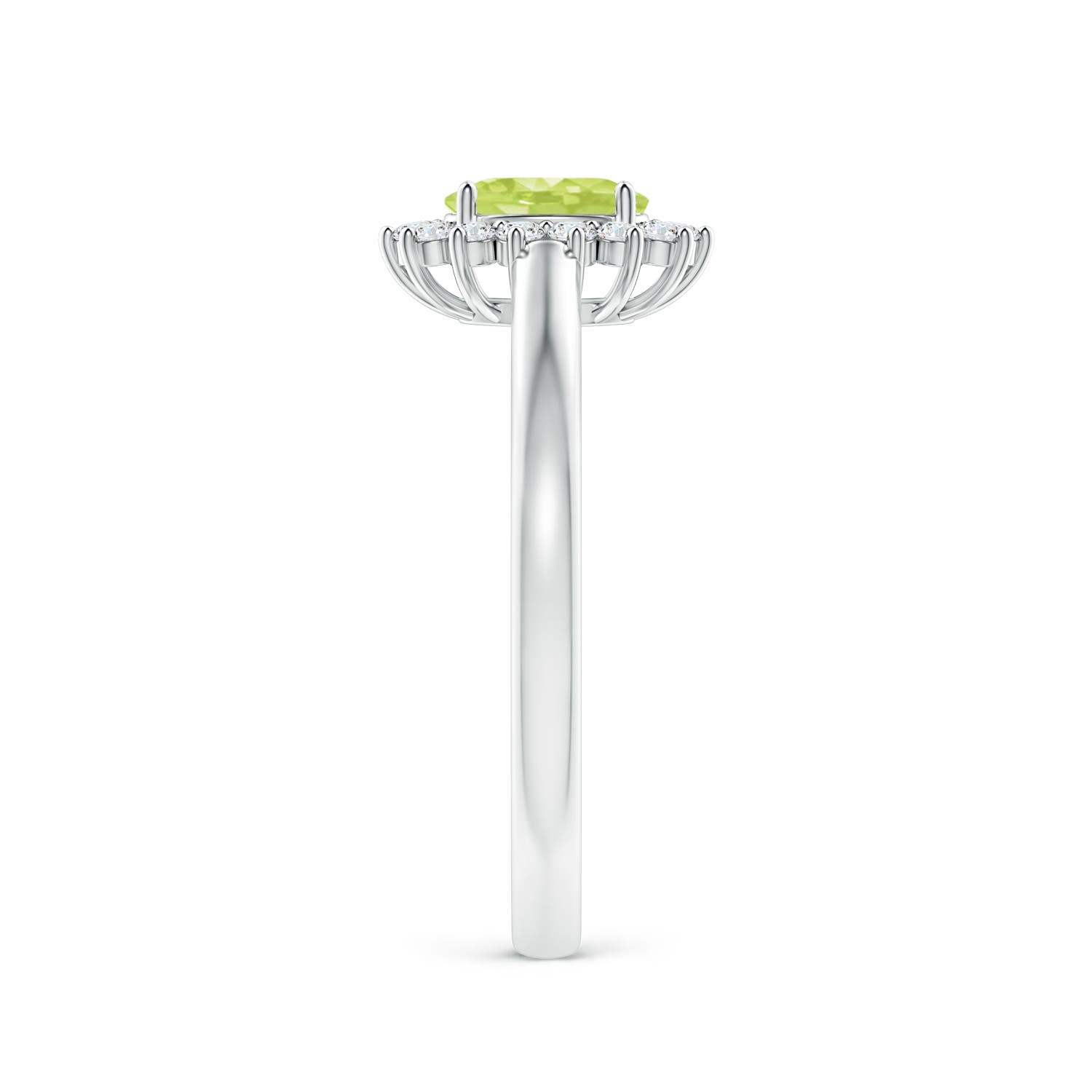 A - Peridot / 0.68 CT / 14 KT White Gold