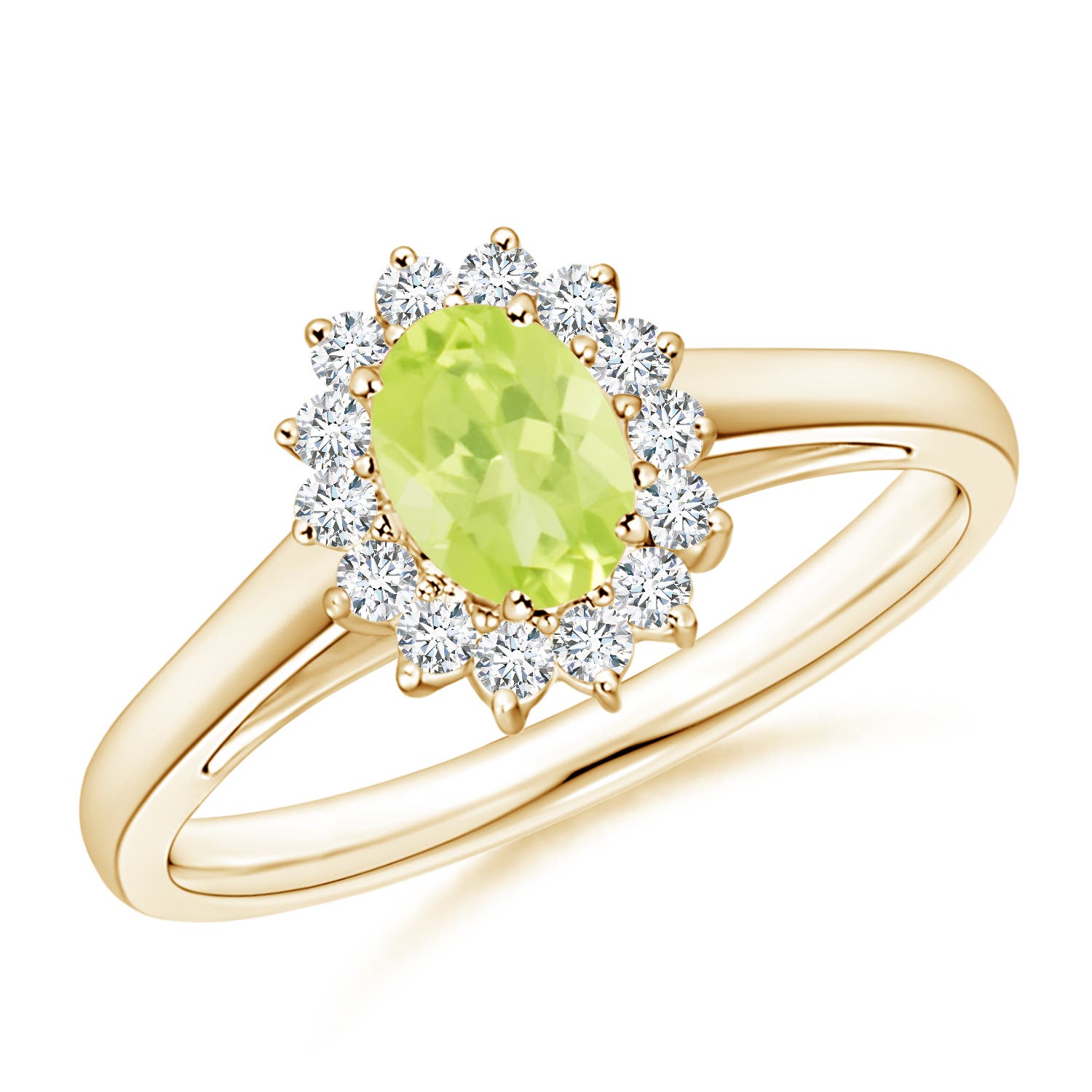 A - Peridot / 0.68 CT / 14 KT Yellow Gold