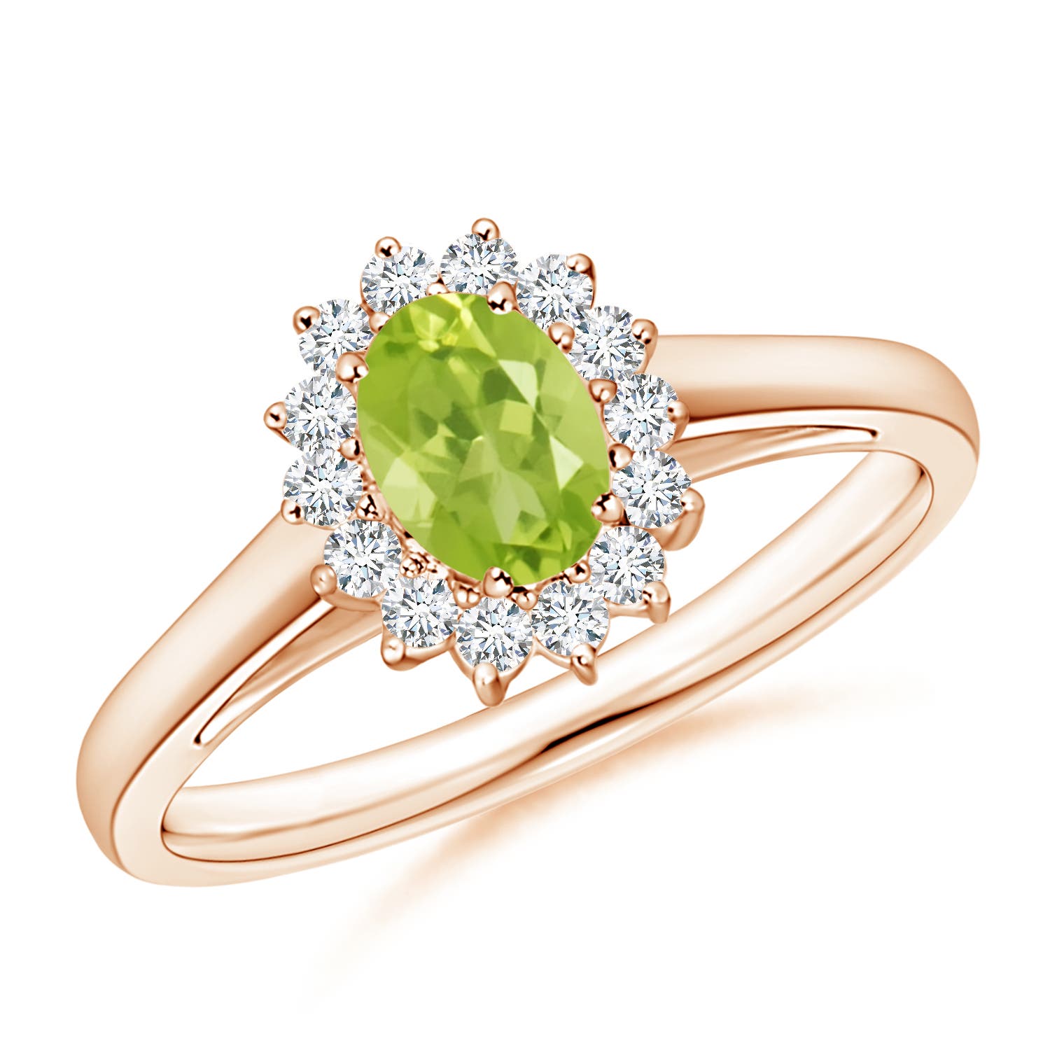 AA - Peridot / 0.68 CT / 14 KT Rose Gold