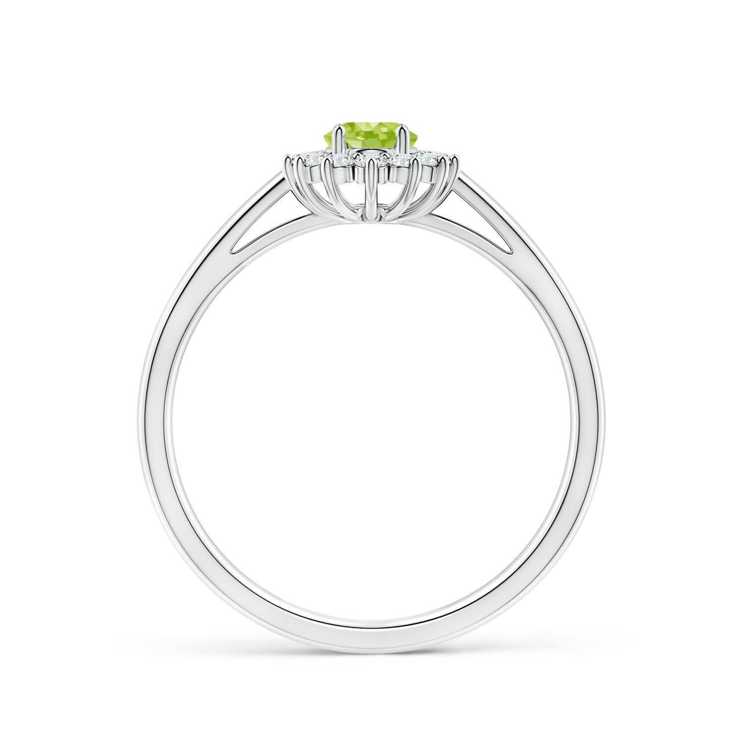 AA - Peridot / 0.68 CT / 14 KT White Gold