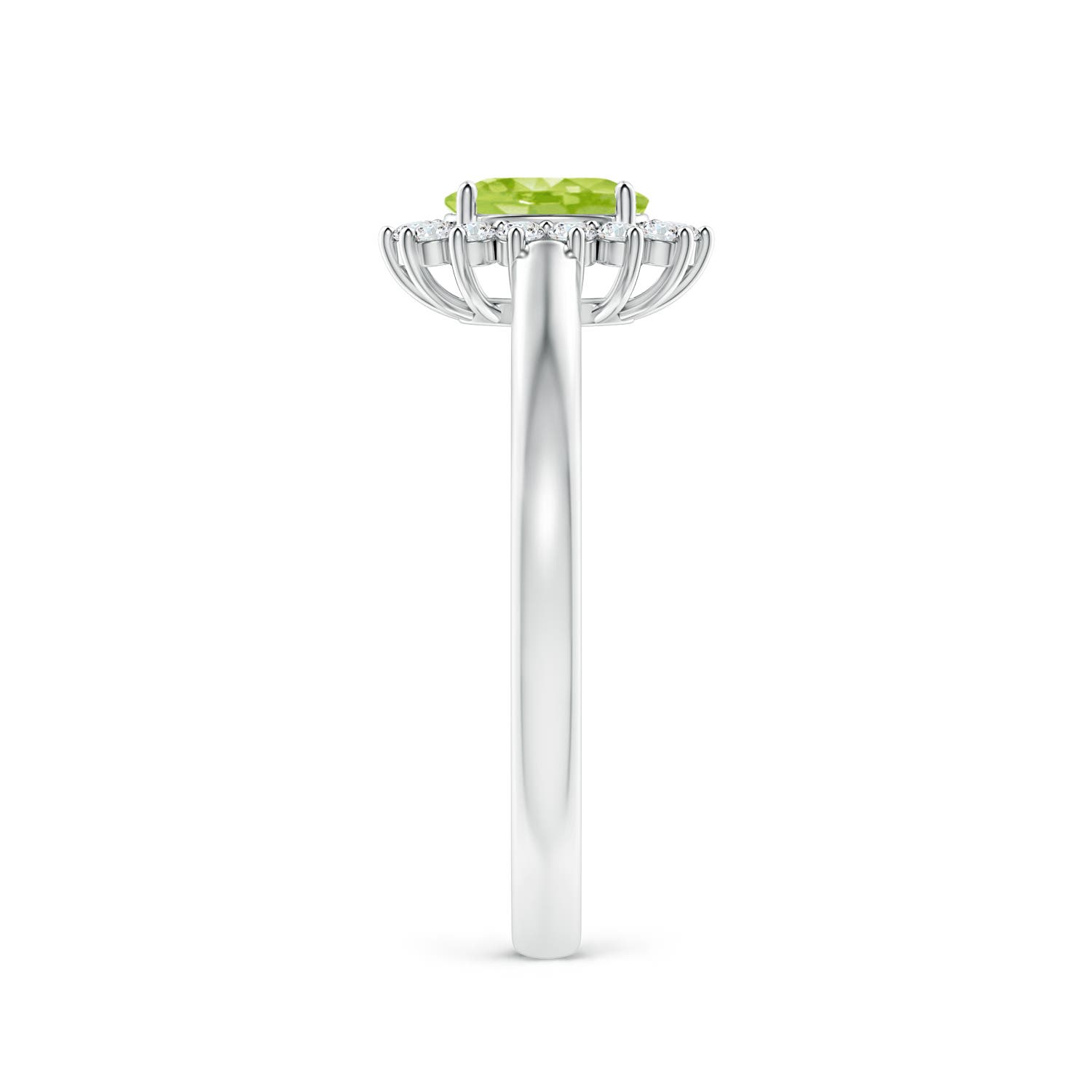 AA - Peridot / 0.68 CT / 14 KT White Gold