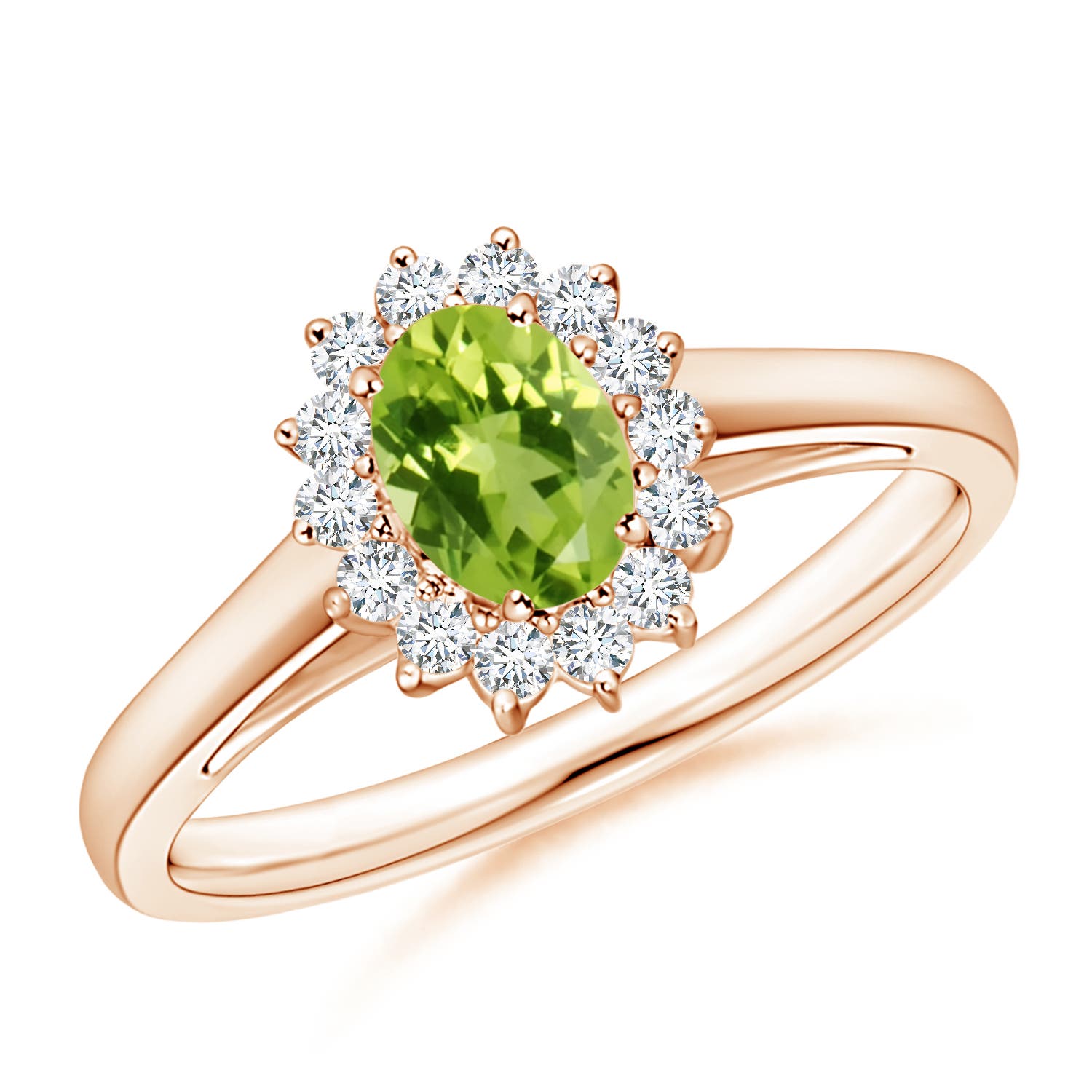 AAA - Peridot / 0.68 CT / 14 KT Rose Gold