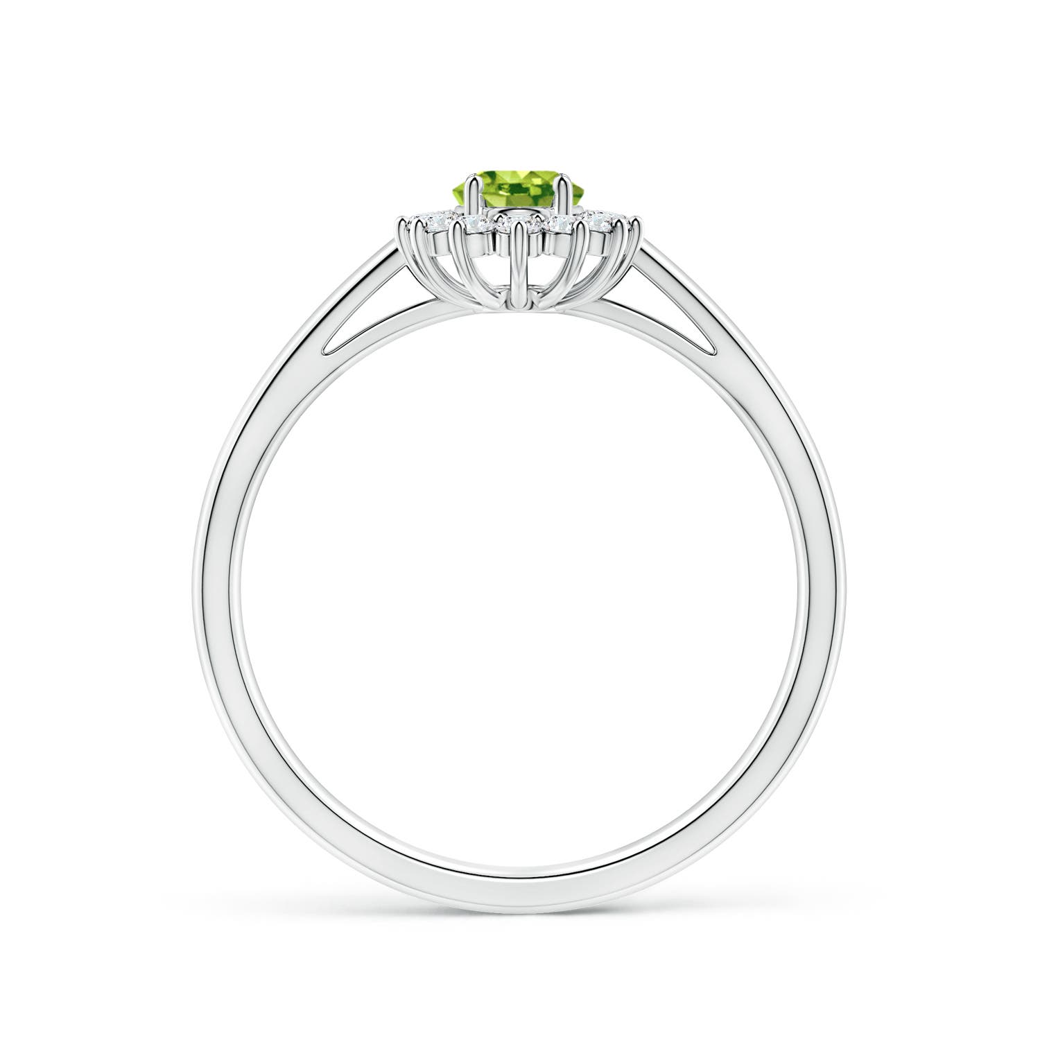 AAA - Peridot / 0.68 CT / 14 KT White Gold