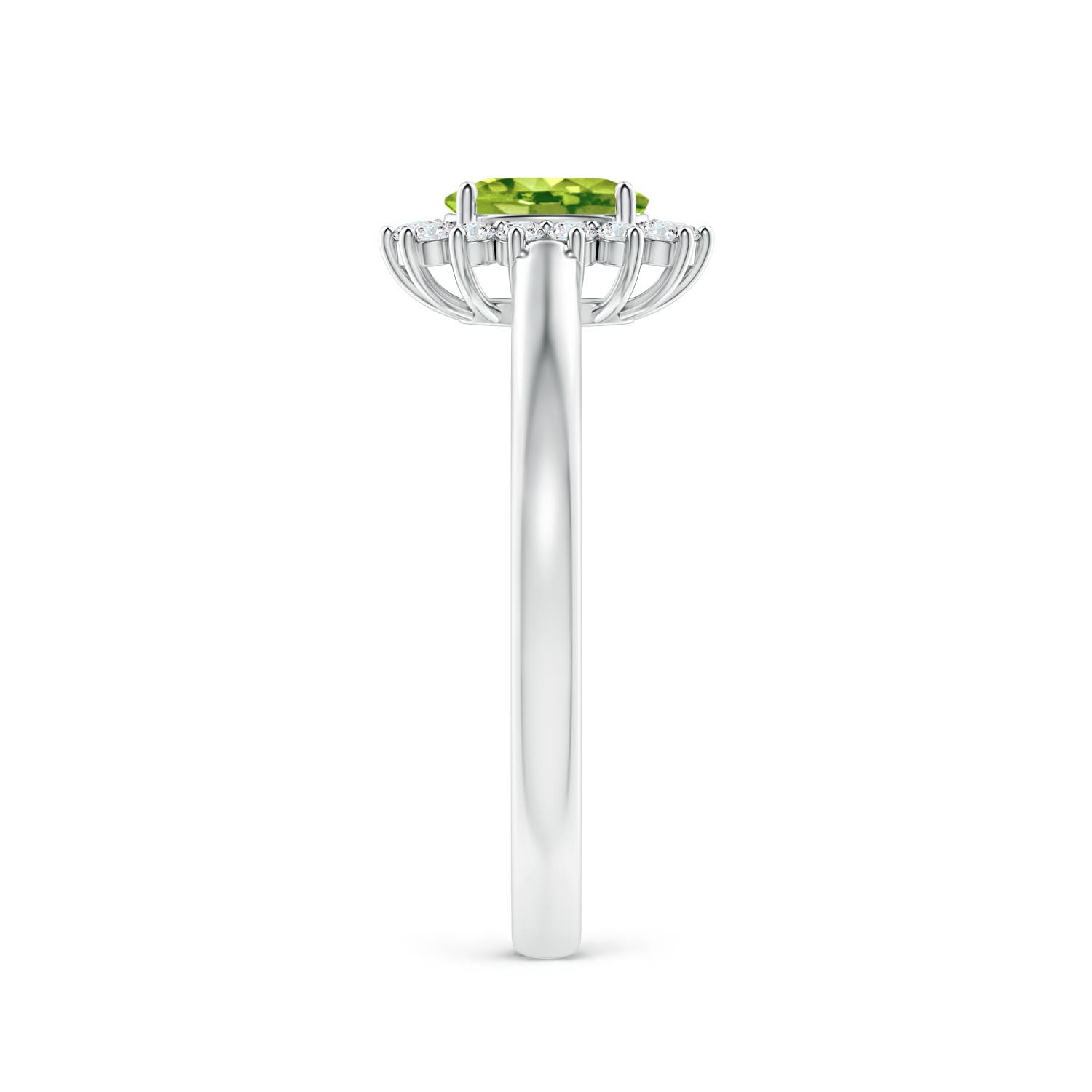 AAA - Peridot / 0.68 CT / 14 KT White Gold