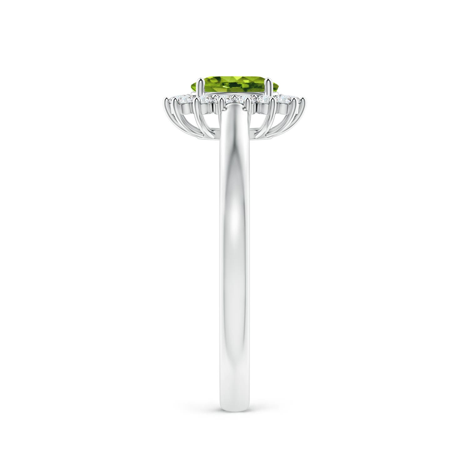 AAAA - Peridot / 0.68 CT / 14 KT White Gold