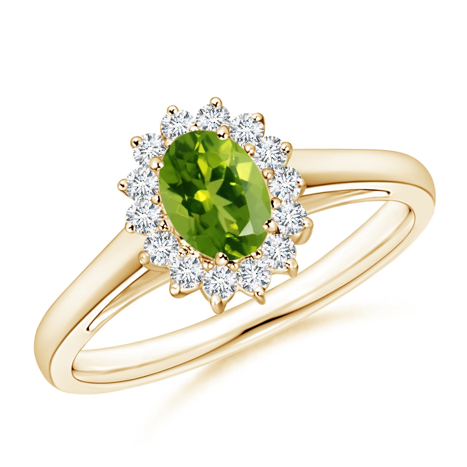 AAAA - Peridot / 0.68 CT / 14 KT Yellow Gold