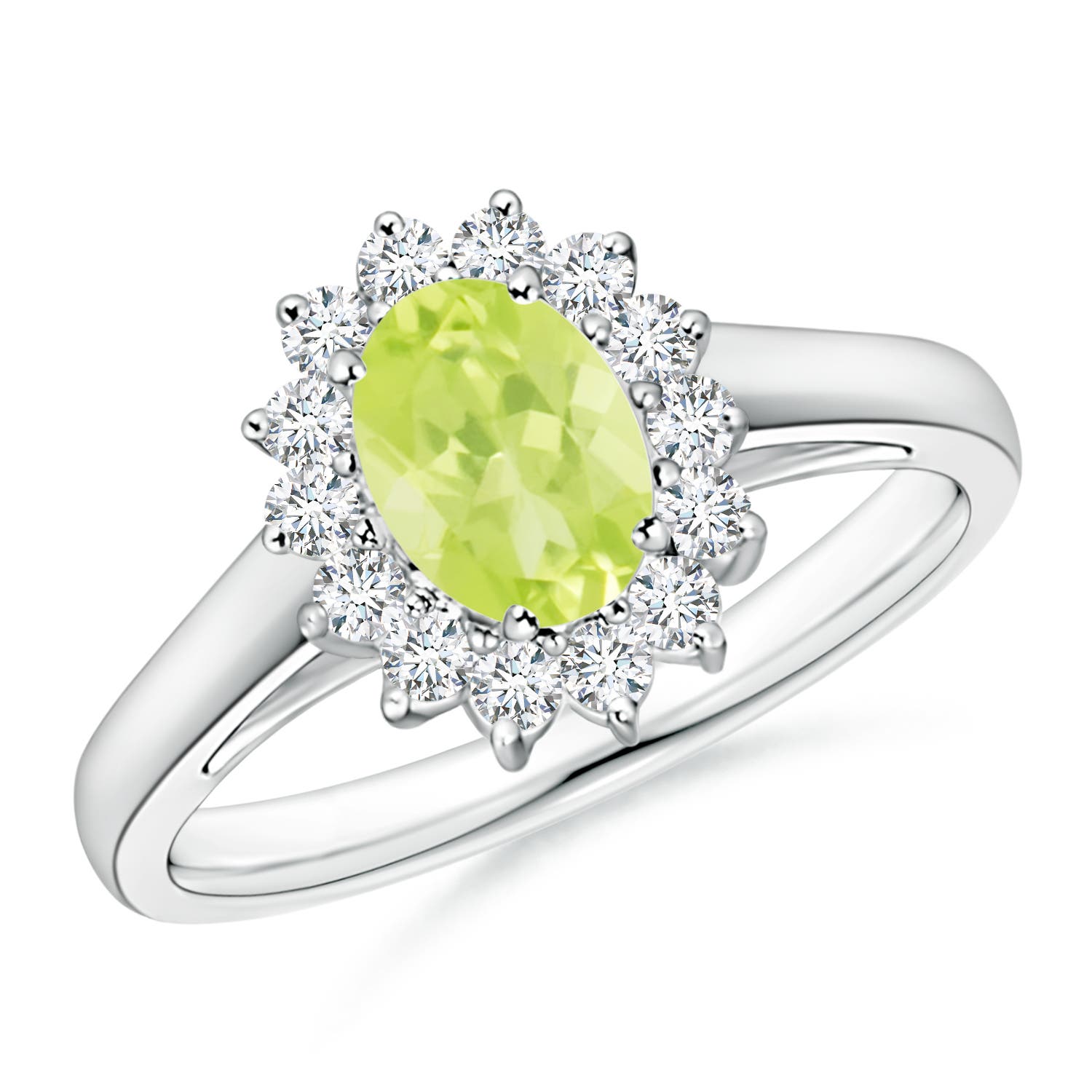 A - Peridot / 1.1 CT / 14 KT White Gold