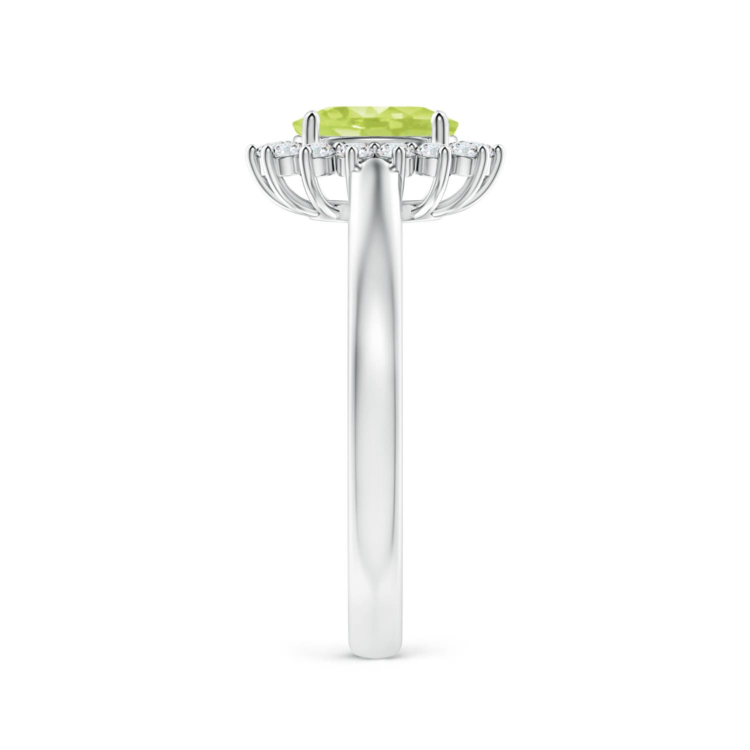 A - Peridot / 1.1 CT / 14 KT White Gold