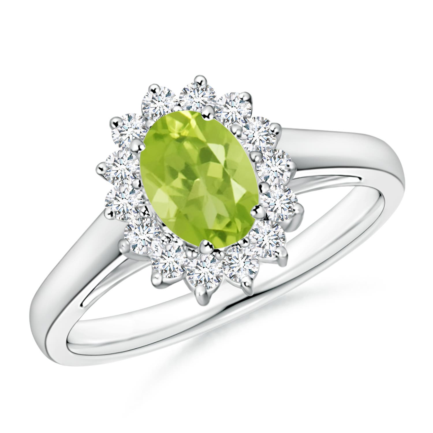 AA - Peridot / 1.1 CT / 14 KT White Gold