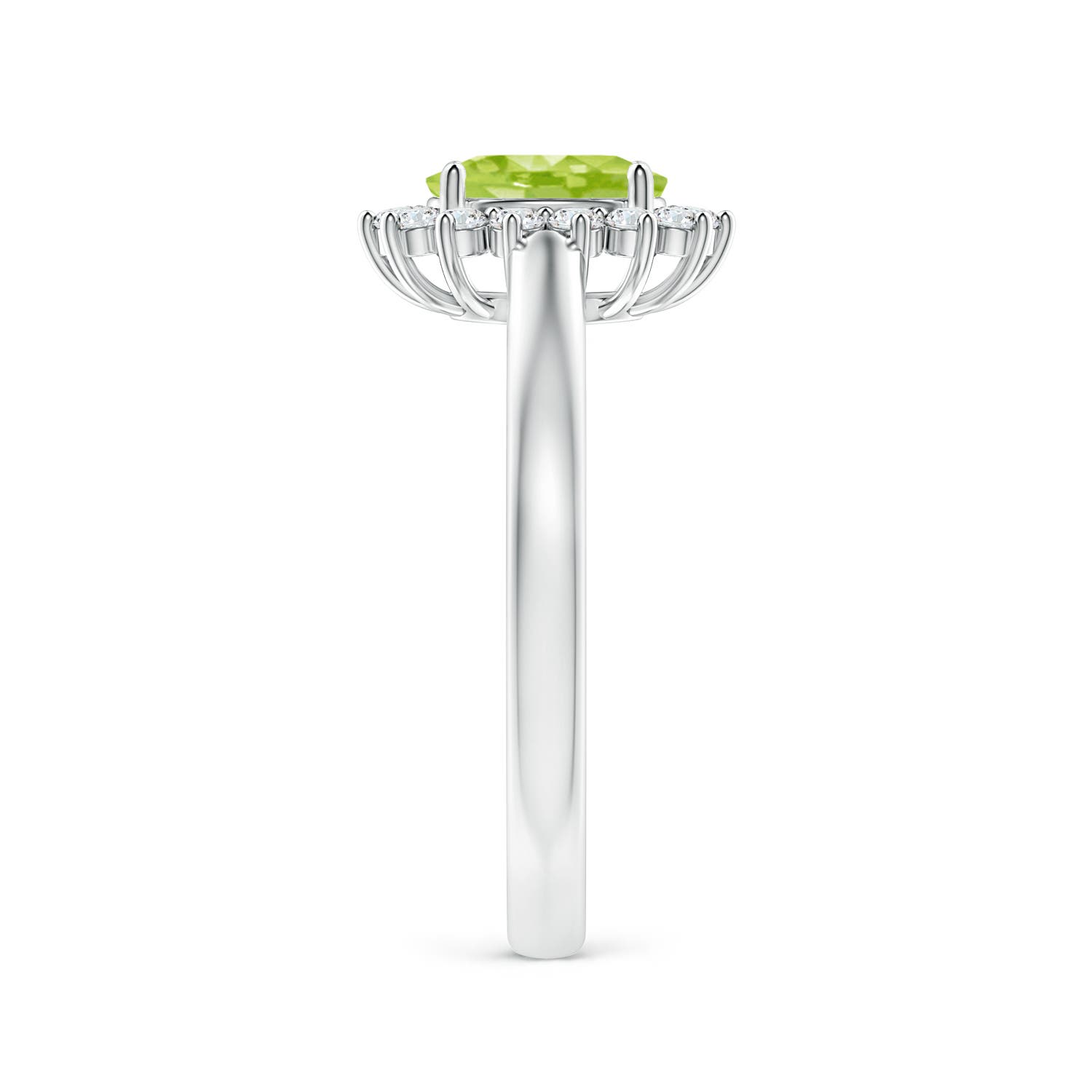 AA - Peridot / 1.1 CT / 14 KT White Gold