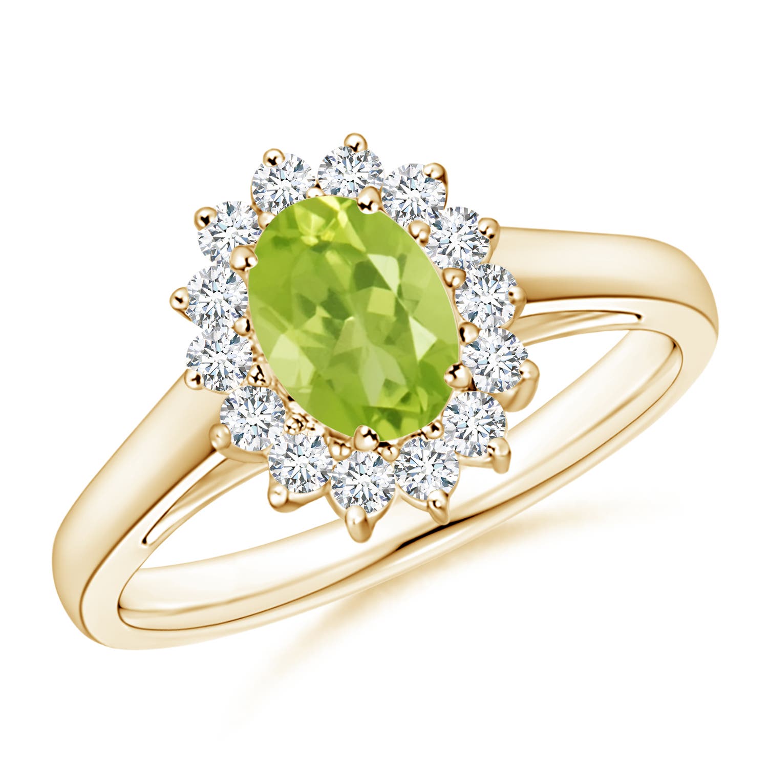 AA - Peridot / 1.1 CT / 14 KT Yellow Gold